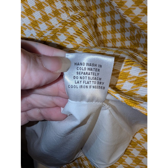 Women's MICHEL Yellow White Houndstooth Blazer S - Picture 5 of 6